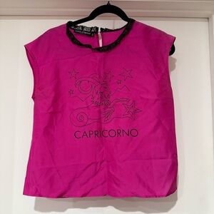Dolce & Gabbana Pink Capricorn Graphic Top